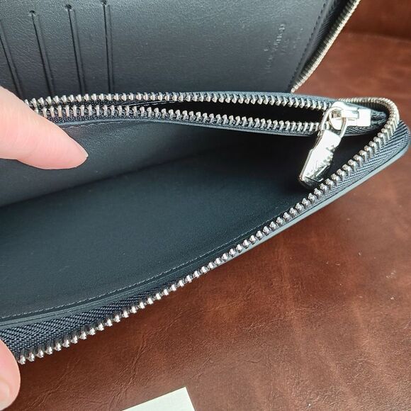 New LOUIS VUITTON Blue Damier Infini Leather 3D Zippy Vertical Wallet Full Set - Picture 6 of 9